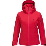 Rode Polyester met vak voor skipas Peak Performance winddichte Ademende waterdichte Ski-jassen  in maat XS voor Dames 