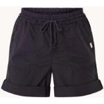 Penn & Ink Mid waist straight fit korte broek met steekzakken - Donkerblauw