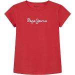 Pepe Jeans Hana pailletten S/S T-shirt voor meisjes, Rood (Studio Red), 8 Jaren