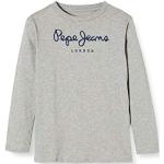 Pepe Jeans Pinner T-shirt met lange mouwen voor kinderen, Grijs (Grijs Marl), 10 jaar