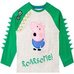 Grijze Peppa Pig Kinder T-shirts met motief van Dinosauriërs voor Jongens 