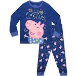 Blauwe Peppa Pig All over print Kinderpyjama's met print  in maat 122 met motief van Varken voor Jongens 
