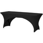 Perel Hoes voor tafel, zwart, rechthoekig met boogvorm, 180 cm x 75 cm x 74 cm