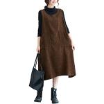 Casual Corduroy Mouwloze jurken  voor de Lente  in maat XL Maxi met motief van Koffie voor Dames 