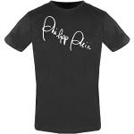 Zwarte Stretch Philipp Plein T-shirts met ronde hals Ronde hals  in maat XL met motief van Doodskop voor Heren 