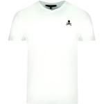 Witte Philipp Plein Effen T-shirts V-hals  in maat L voor Heren 