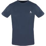 Marine-blauwe Stretch Philipp Plein T-shirts  in maat XL met motief van Doodskop voor Heren 