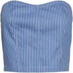 Lichtblauwe Polyester Pieces Gestreepte Strapless tops Strapless halslijn  in maat XL met Strapless voor Dames 