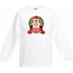 Witte Polyester Kinder kersttruien  in maat 146 met motief van Pinguin 