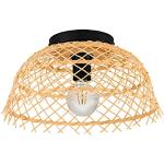 Scandinavische Zwarte Bamboe Dimbare Eglo E27 Gevlochten Plafondlampen 