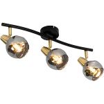 Art deco Gouden Glazen Qazqa E14 Plafondlamp met 3 lichtbronnen in de Sale 