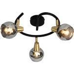Art deco Gouden Glazen Qazqa E14 Plafondlamp met 3 lichtbronnen in de Sale 