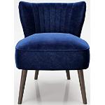 Blauwe Massief Houten Playboy Gewatteerde Lounge fauteuils 
