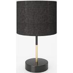 PLAYBOY Designer tafellamp met zwarte lampenkap van stof, geschikt als tafel- of decoratieve lamp, nachtlampje, bureaulamp, retro design, zwart met houten element