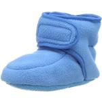 Blauwe Fleece Ademend Playshoes Antislip babyslofjes  in maat 21 met Klittenbandsluitingen voor Babies 