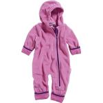 Playshoes Baby fleece jumpsuit, ademende uniseks jumpsuit voor jongens en meisjes, met lange ritssluiting en capuchon, contrasterende kleur, roze (pink 18), 80 cm
