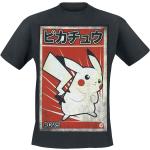 Zwarte Pokemon Pikachu Effen T-shirts Ronde hals  in maat M voor Heren 
