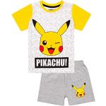 Pokemon Pikachu Gezicht Grijs Geel Boy's Kids Short pyjama Nachtkleding Set