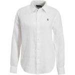 Witte Linnen Ralph Lauren Polo Poloshirts met lange mouw  in maat XL voor Dames 