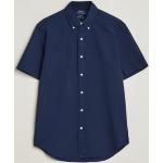 Marine-blauwe Seersucker Ralph Lauren Polo Poloshirts  in maat XXL voor Heren 
