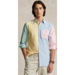 Licht-turquoise Ralph Lauren Polo Overhemden lange Mouwen button down  in maat M voor Heren 