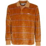 Streetwear Bruine Velours OBEY Poloshirts met lange mouw  in maat XL voor Heren 