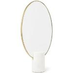 POLSPOTTEN Mirror oval marble white tafelspiegel 29 x 20 cm - Wit