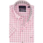Roze PORTOFINO Geblokte Overhemden korte mouwen  in maat 4XL voor Heren 