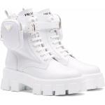 Witte Rubberen Prada Combat boots  in maat 35 met Ronde neuzen met Ritssluitingen voor Dames 