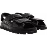 Zwarte Nappaleren Prada Platte sandalen voor Dames 
