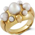 Vintage Gouden Gouden Antiek look Ring met parels met motief van Ruimte Gepolijste voor Dames 