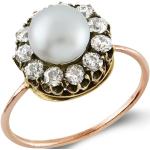 Vintage Gouden Antiek look Ring met parels voor Dames 