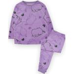 Pusheen Meisjes Pyjama Set | Paarse Baby Fleece Loungewear voor Jonge Vrouwen T-shirt met lange mouwen en broek met lange pijpen Complete pyjama | Tiener nachtkleding Merch cadeau