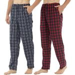 Klassieke Flanellen Geblokte Pyjamabroeken  voor de Zomer  in maat L 2 stuks voor Heren 