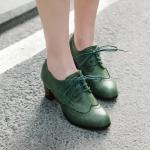 Casual Groene Microfiber Platte schoenen voor Dames 