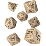 Q WORKSHOP Call of Cthulhu RPG beige & zwart Ornamented Dice Set 7 Polyhedraal Pieces