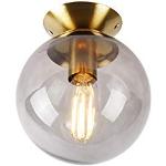 Art deco Gouden Glazen Dimbare Qazqa E27 Plafondlampen 