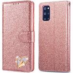 Rose-gouden Samsung Galaxy S22 Hoesjes type: Bumper Hoesje met Glitter 