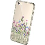 Transparante Siliconen Bloemen iPhone 5SE hoesjes 