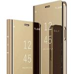 Gouden Imitatie leren Samsung Galaxy S6 Edge hoesjes type: Flip Case 