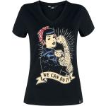 Rockabilly Zwarte Queen Kerosin T-shirts  in maat L met Korte mouwen voor Dames 