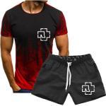 Rammstein bedrukt T-shirt voor heren, grafisch T-shirt met korte mouwen, zomer herenpak