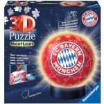 Ravensburger 3D Puzzle 12177 - Nachtlicht Puzzle-Ball FC Bayern München - 72 Teile - ab 6 Jahren, LED Nachttischlampe mit Klatsch-Mechanismus: Erlebe Puzzeln in der 3. Dimension