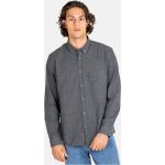 Donkergrijze Flanellen REELL Geweven Overhemden  button down  in maat XL voor Heren 