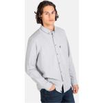 Lichtgrijze Flanellen REELL Geweven Overhemden  button down  in maat XL voor Heren 