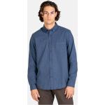 Klassieke Blauwe Flanellen REELL Geweven Overhemden  button down  in maat XL voor Heren 