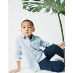Lichtblauwe Mango Mango Kids Kinder spijkerhemden voor Jongens 