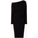Zwarte Reiss Trui-jurken Boothals Midi / Kuitlang voor Dames 