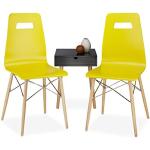 Moderne Gele Houten Relaxdays Design stoelen gelakte 2 stuks 
