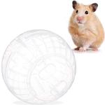 Relaxdays Hamsterbal, loopbal voor hamsters en muizen, beweging, knaagspeelgoed om te lopen, kunststof, 14 cm, transparant